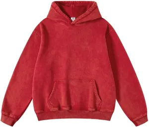 Women Mens Oversized Hoodies Pullover Acid Wash Cotton Vintage Hooded Sweatshirt Men Fleece Hoodie Streetwear