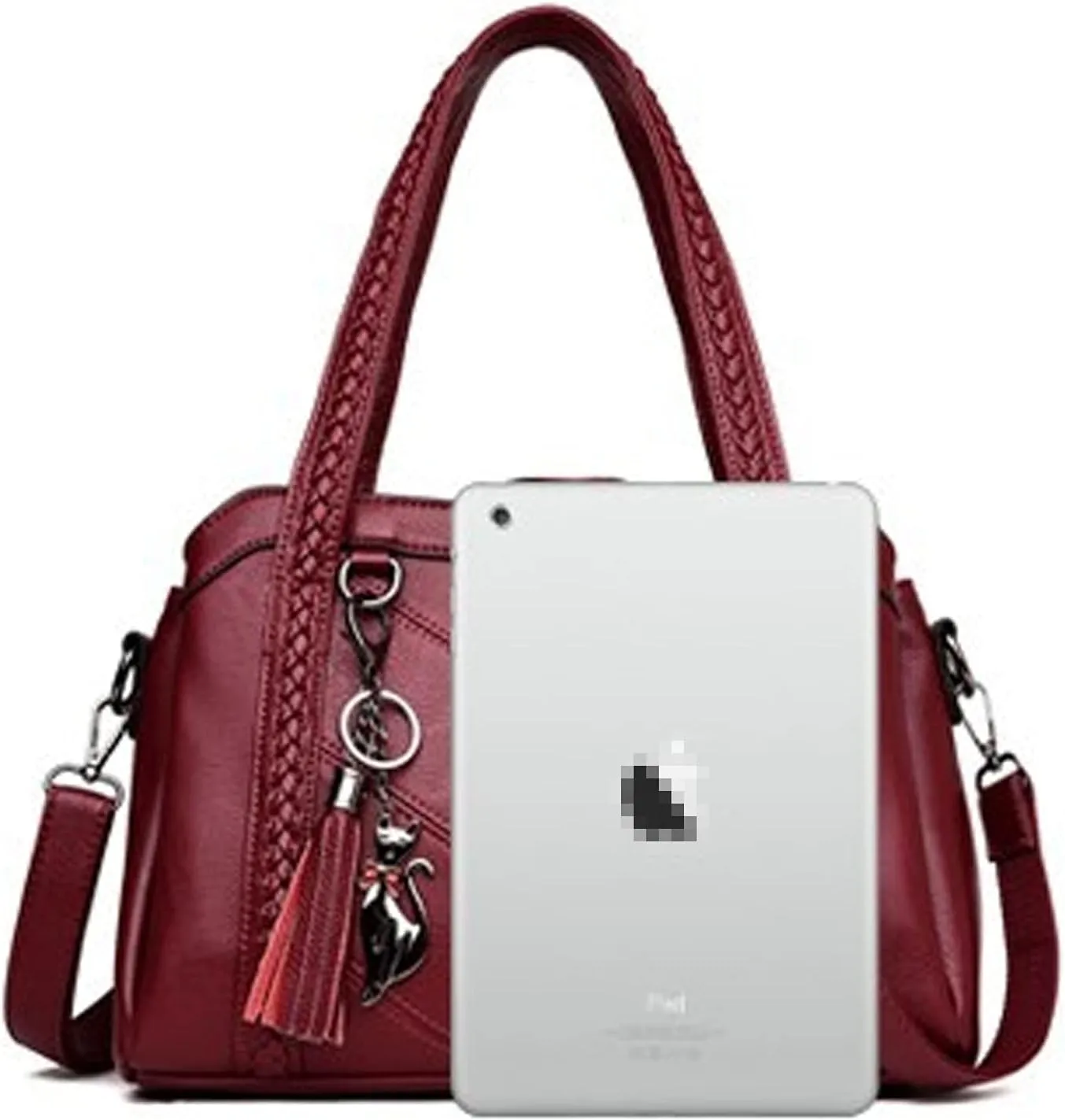 Women Purse and Handbags Fashion Tote PU Stiching Top Handle Satchel Shoulder Bag
