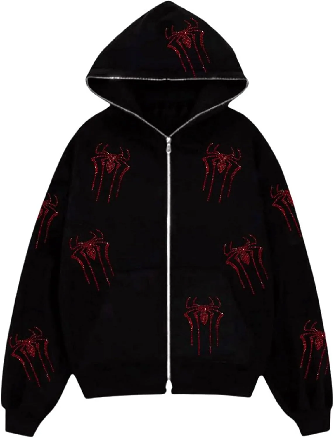 Women Y2K Hoodie Jacket Long Sleeve Graphic Zip Up Hoodie 90s Vintage Hooded Sweatshirt Tops E-Girls Streetwear