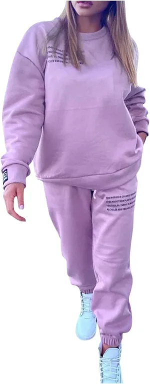Womens 2 Piece Outfits Hoodie Sweatsuit Sets Oversized Sweatshirt Baggy Fall Fashion Sweatpants with Pockets