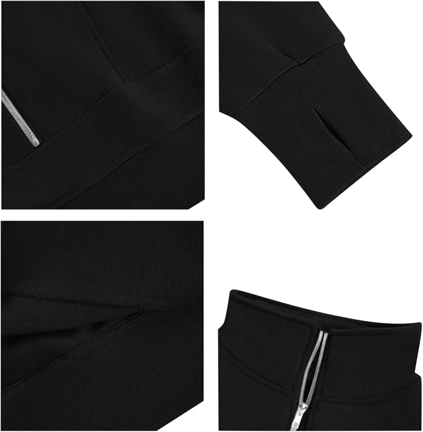 Women's Cute Pullover Half Zipper Cropped Sweatshirts, Winter Long Sleeve V Neck Knit, Fashion Hoodies Tops