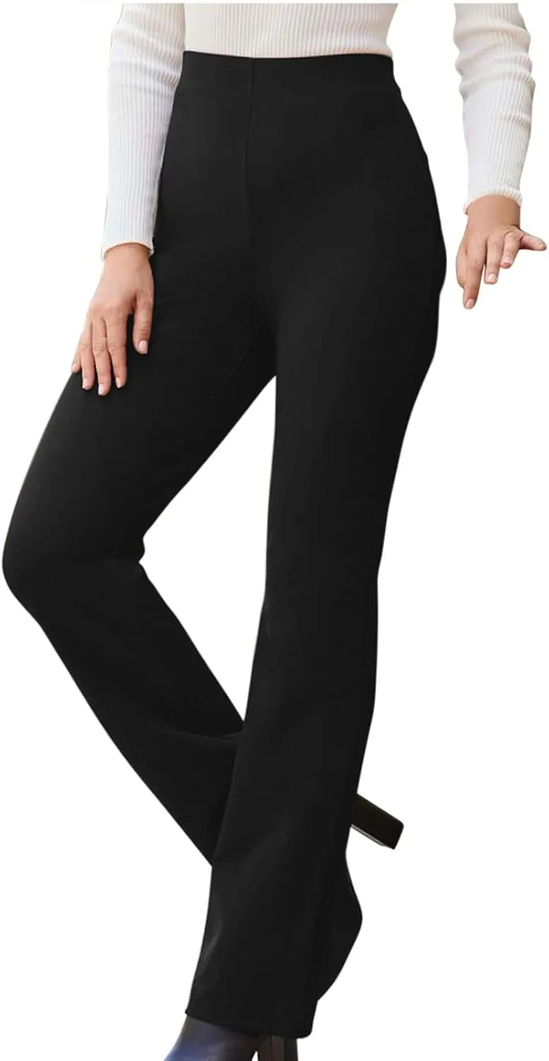 Womens Dress Pants Business Casual Work Pants High Waist Stretchy Bootcut Trousers Dressy Solid Pull On Office Pant