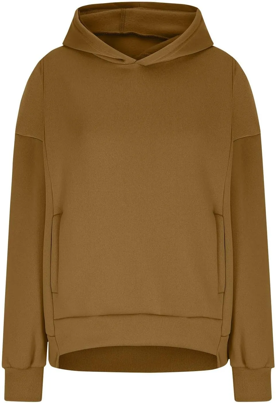 Womens Fleece Y2K Hoodie Baggy Casual Cotton Oversized Sweatshirt Drop Shoulder Lightweight Pullover Tops Winter Coat