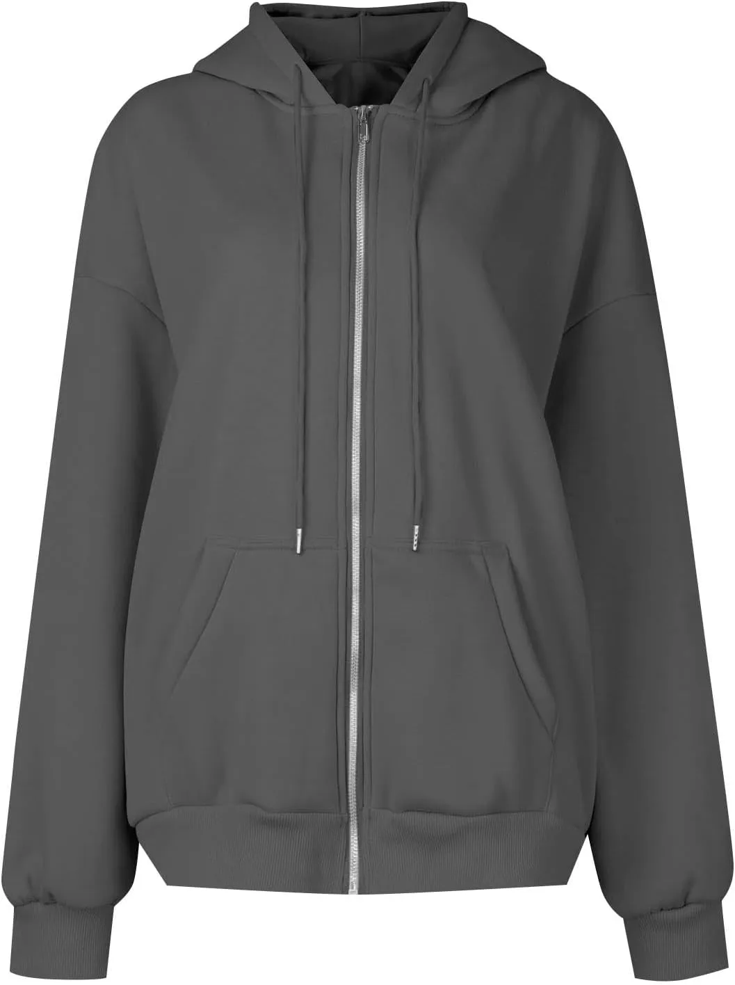 Women's Full Zip Up Hoodie Long Sleeve Hooded Sweatshirts Casual Fall Jacket Coat 2024 Fashion Outfits