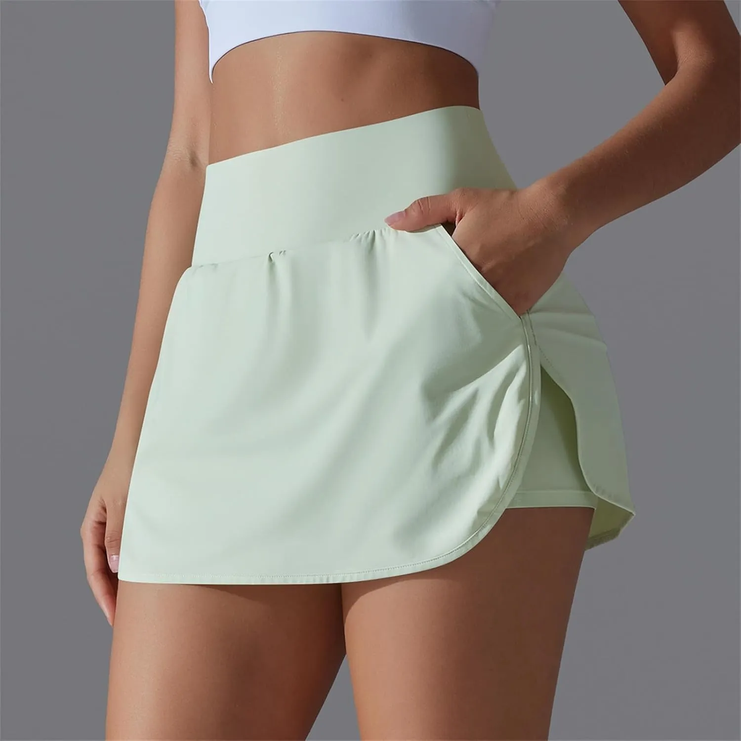 Women's Golf Skorts with Pockets Athletic Tennis Skirts with Built-in Shorts High Waist Lightweight Workout Skorts