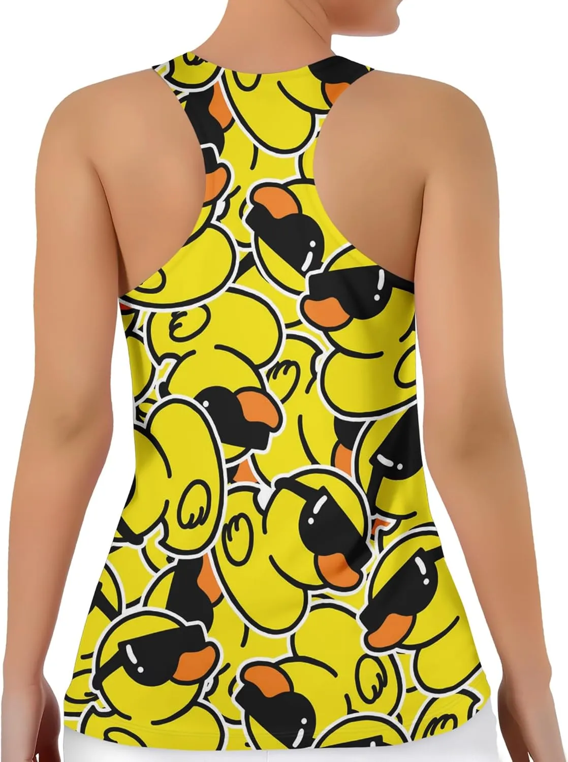Womens Graphic Tank Tops Racerback Sleeveless Summer Leopard Print Top Neon Workout Shirt
