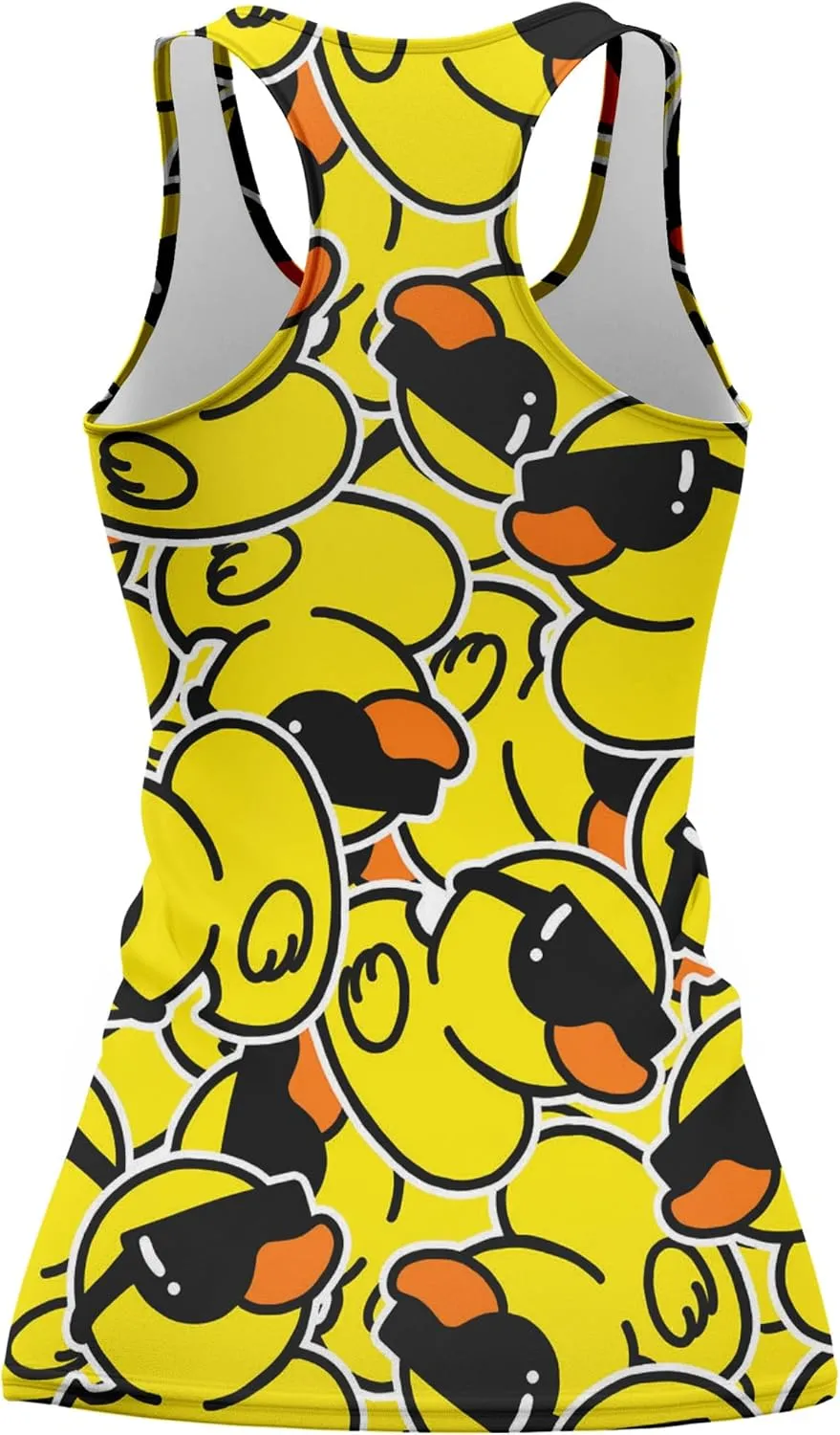 Womens Graphic Tank Tops Racerback Sleeveless Summer Leopard Print Top Neon Workout Shirt