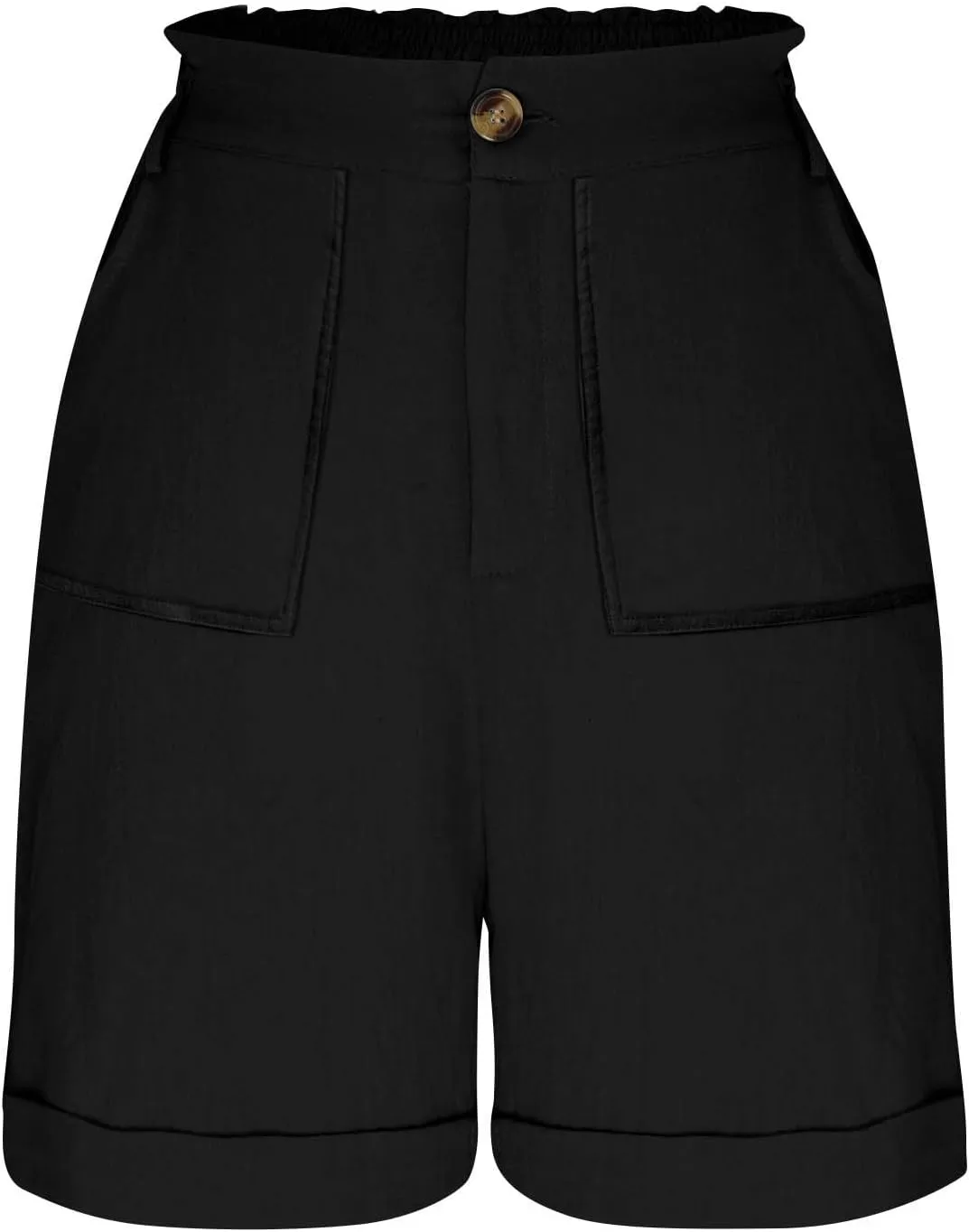 Women's High Waisted Shorts with Pockets Casual Button Loose Fit Pants 2025 Trendy Elastic Waist Beach Lounge Bottoms