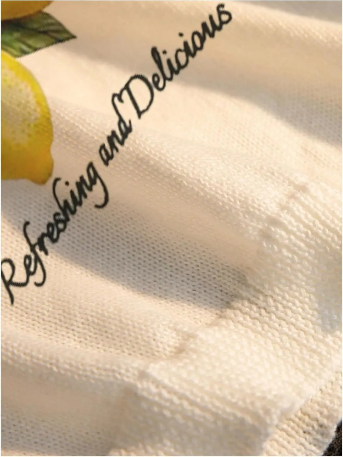 Women's Lemon Graphic Sleeveless Sweater Tank Top Knitted Slim Fit Crop Halter Tops