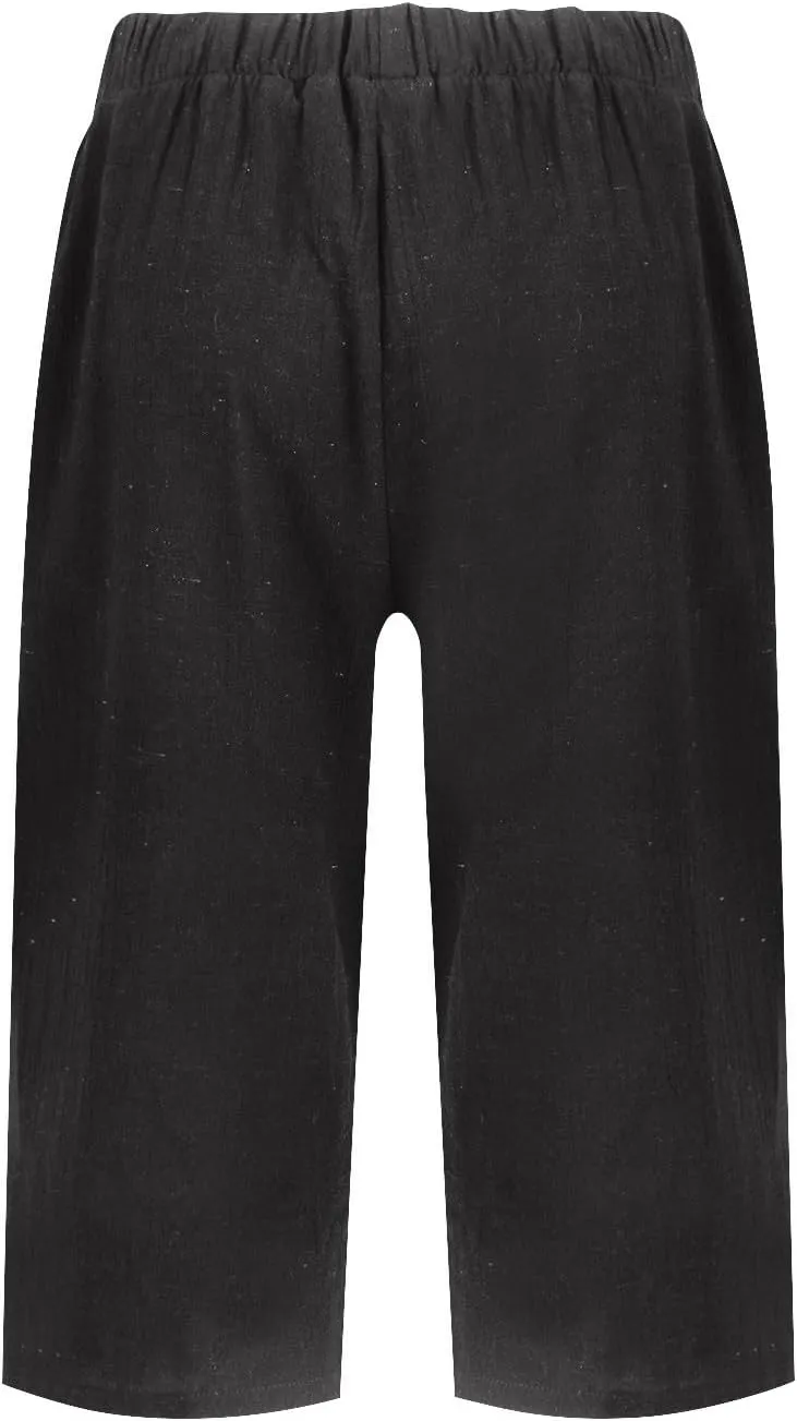 Womens Linen Tapered Capri Pants Plus Size Solid Color Cotton Linen Casual Summer 2025 Straight Leg Cropped Trouser