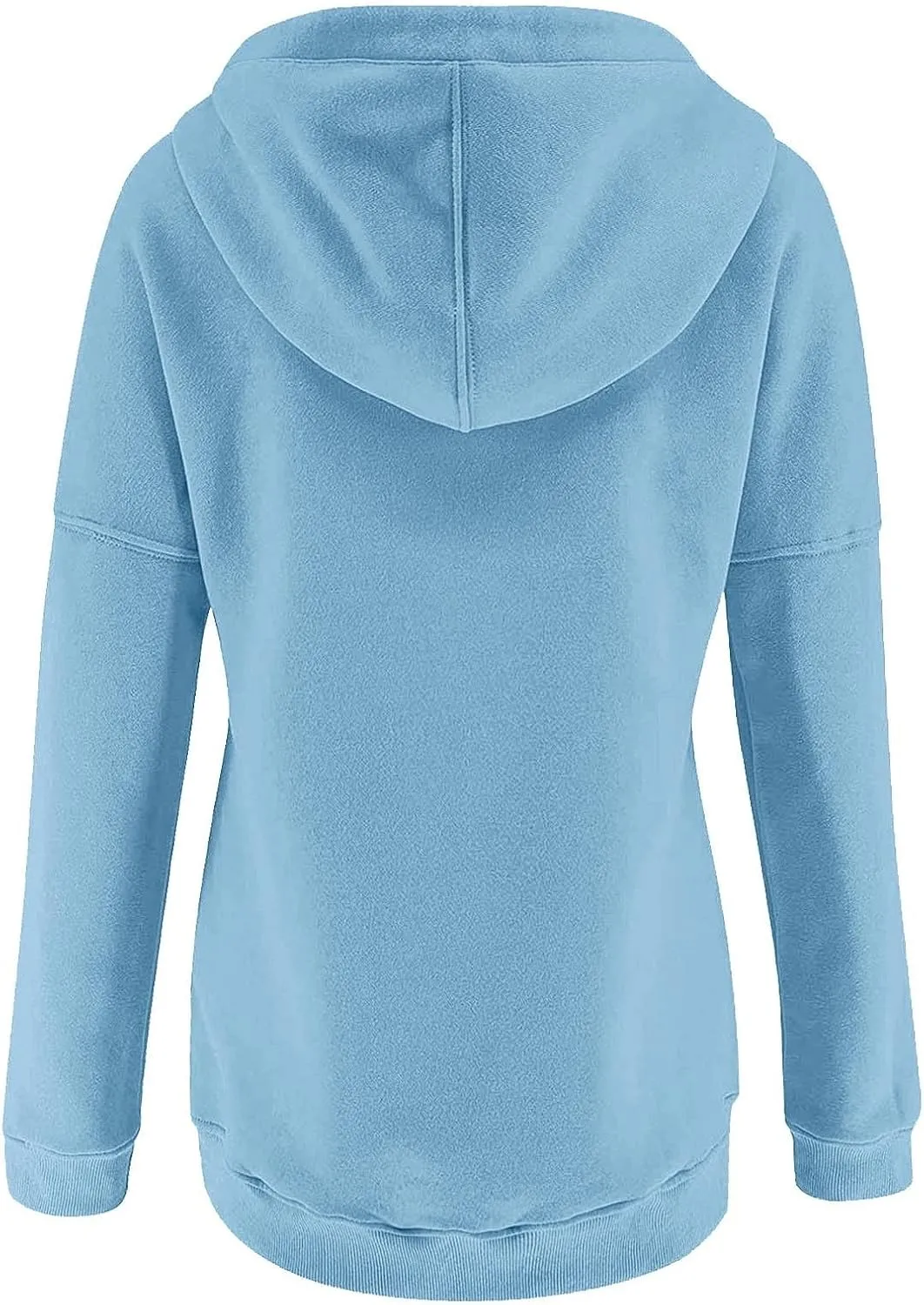 Women's Long Sleeve Oversized Pullover Solid Color Letter Print Hoodie Fall Winter Loose Sweatshirt with Pockets