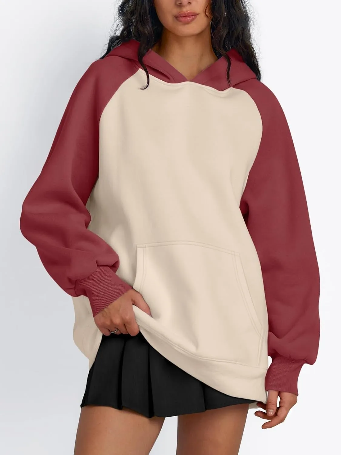 Womens Oversized Hoodies Fleece Casual Sweatshirts Basic Long Sleeve Sweaters Pullover 2024 Fall Winter Outfits