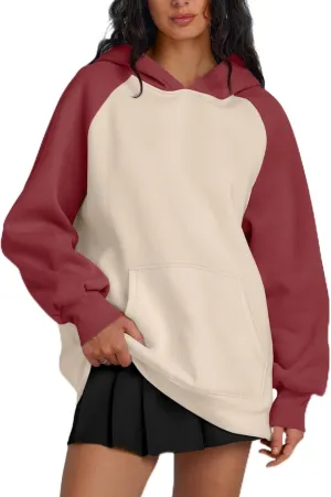 Womens Oversized Hoodies Fleece Casual Sweatshirts Basic Long Sleeve Sweaters Pullover 2024 Fall Winter Outfits
