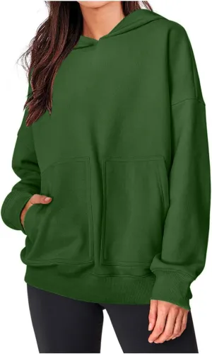 Womens Oversized Hoodies Sweatshirts Casual Long Sleeve Fleece Hooded Pullover Tops Fall Winter Clothes