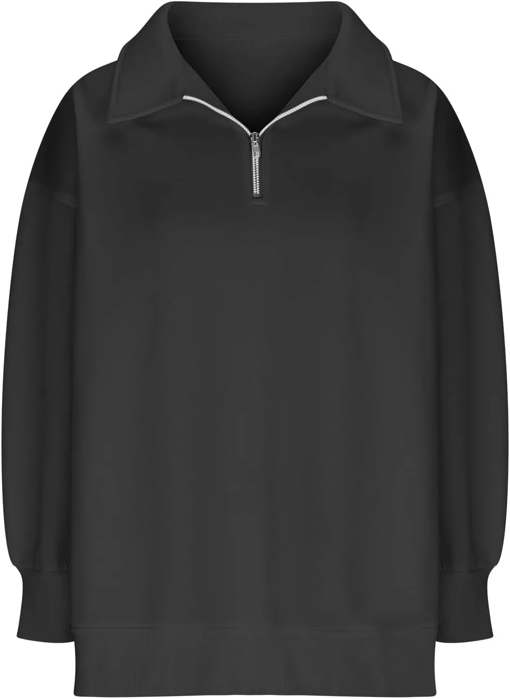 Women's Oversized Quarter Half Zip Hoodies Sweatshirt,Casual V Neck Long Sleeve Pullover Tunic Comfy Basic Tops