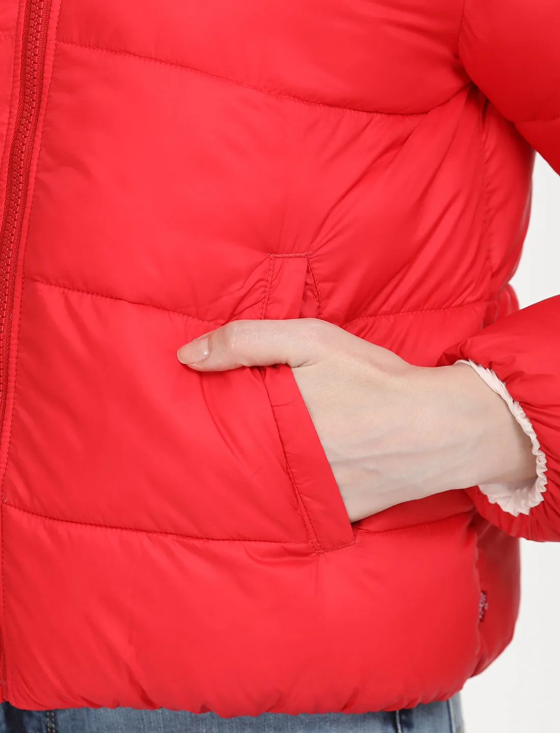 Women's Quilted High Neck Reversible Puffer Jacket