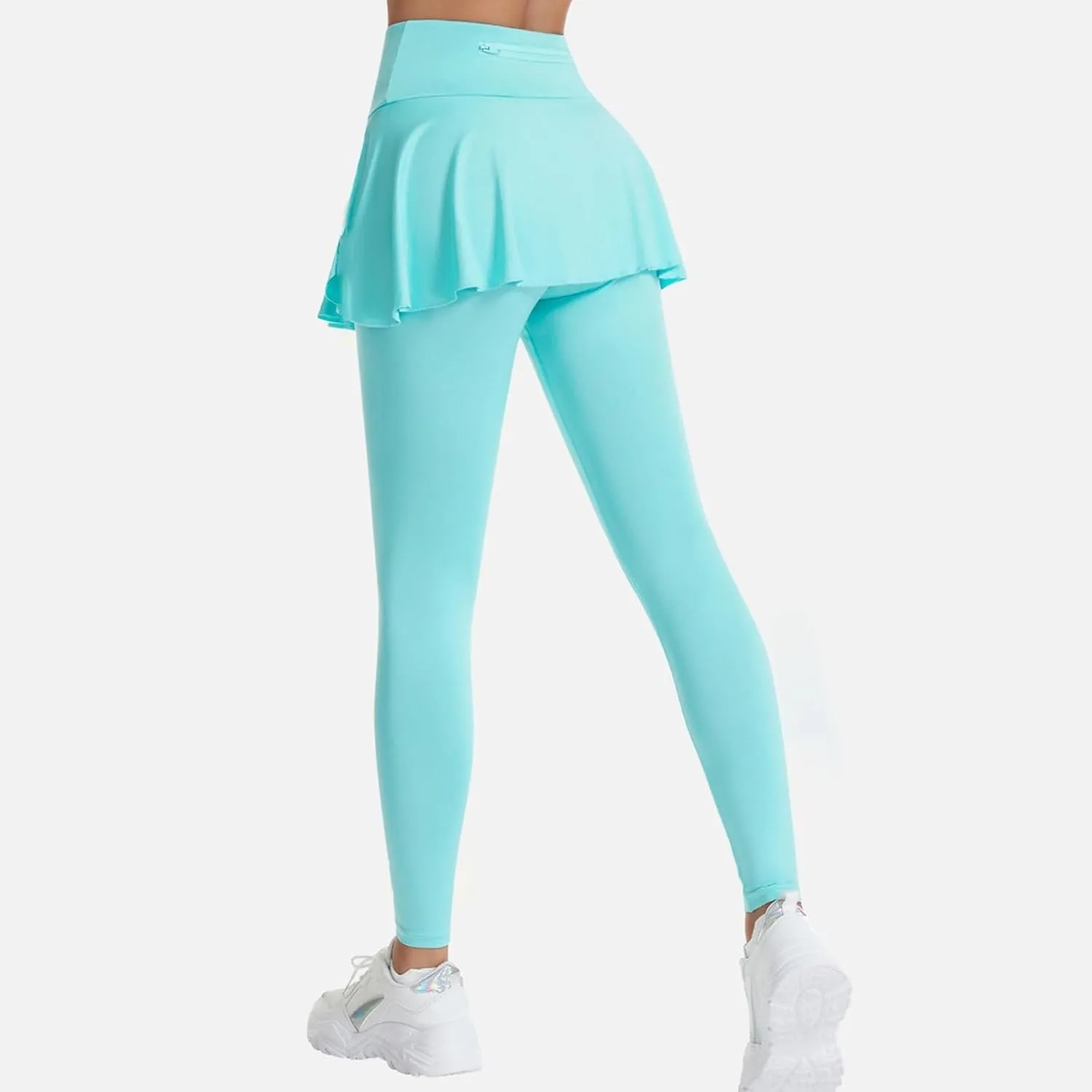 Women's Skirted Leggings Capri Skirt with Pockets Yoga Active Tights Pants Golf Tennis Workout Skort
