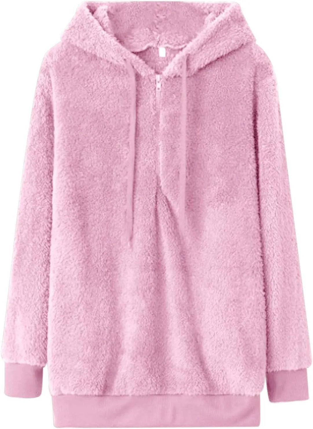 Womens Sweateshirt Oversized Pullover Hoodie Fuzzy Fleece Sweatshirt Fluffy Coat Winter Warm Coat Outwear with Pocket