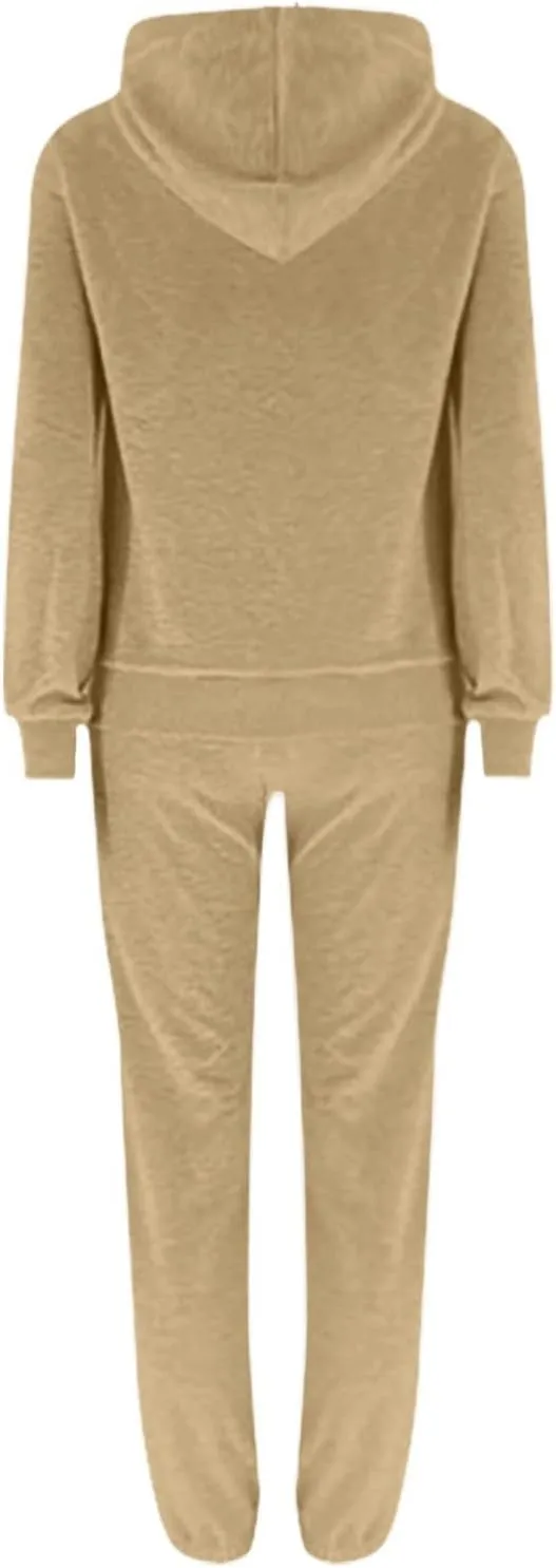 Womens Sweatsuits 2 Piece Set Sweatsuits Pullover Fleece Sweatshirt Jogger Pants Lounge Set Two Piece Jogging Suits