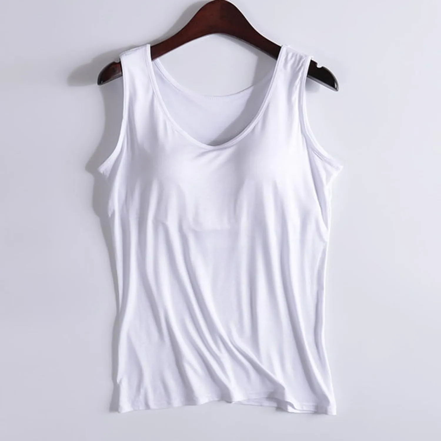 Womens Tank Tops with Built in Bra Padded Loose Sleeveless Shirts Comfy Soft Camisole Summer Lightweight Tops