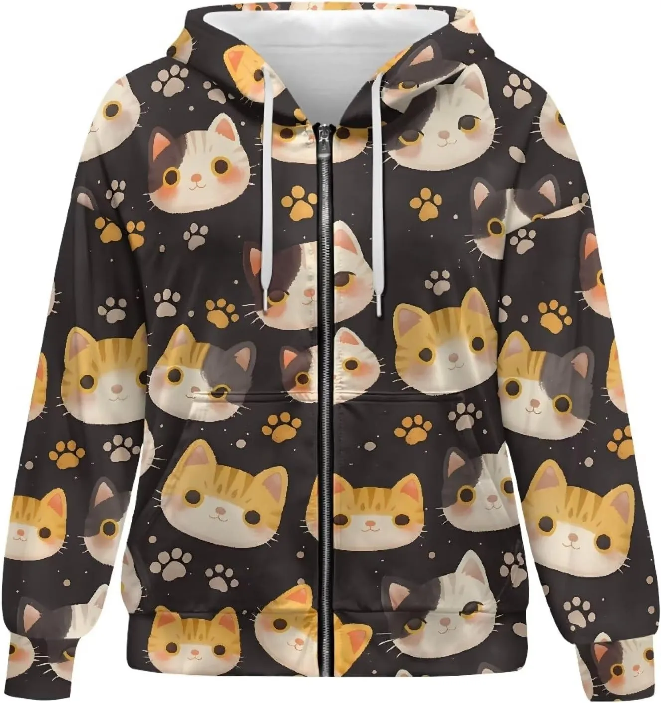 Womens Zip Up Hoodies Long Sleeve Sweatshirts Casual Oversized Fall Outfits Drop Shoulder Outdoor Sweatshirt with Pockets