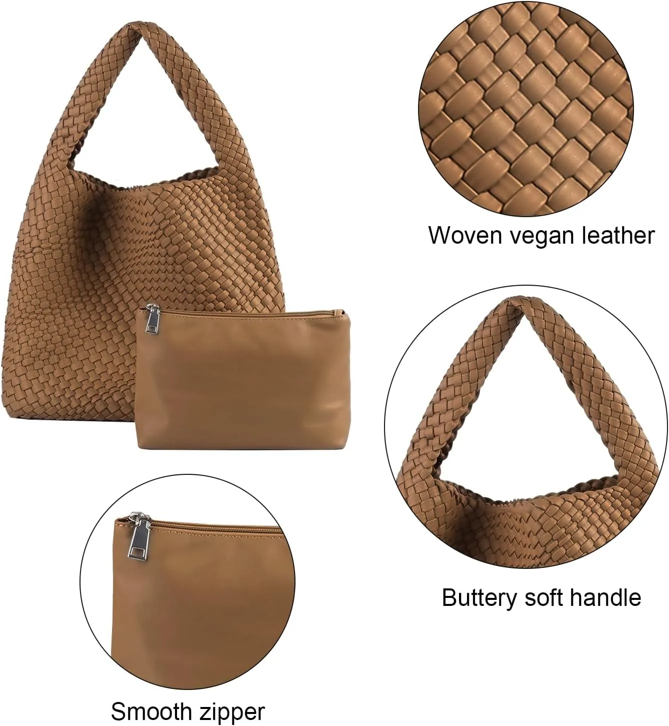 Woven Bag for Women, Vegan Leather Hobo Tote Bags, Top-handle Handmade Purse