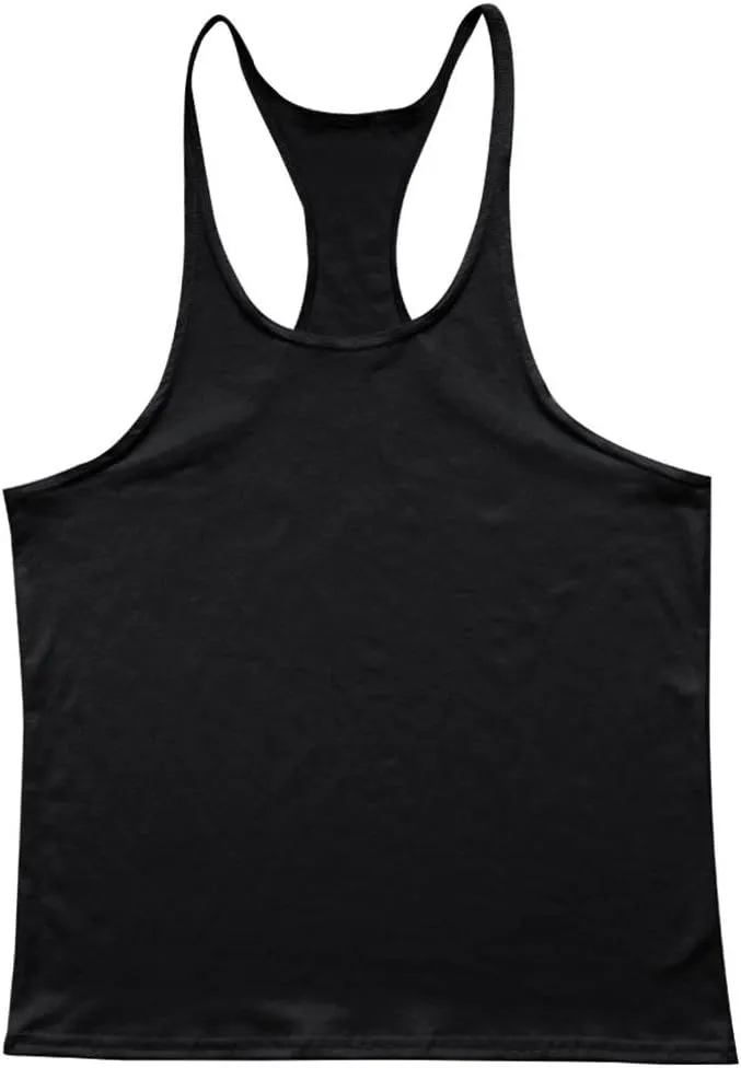 YAKER Men's Fitness Gym Tank Top Singlet Bodybuilding Stringers Sleeveless Muscle Shirt