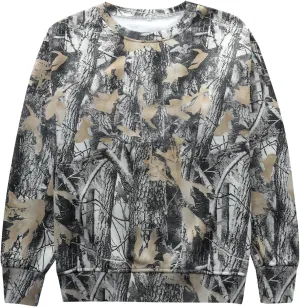 YKR Womens Camo Hoodie Oversized Maple Leaf Print Fleece Hooded Pullover Sweatshirt with Pocket