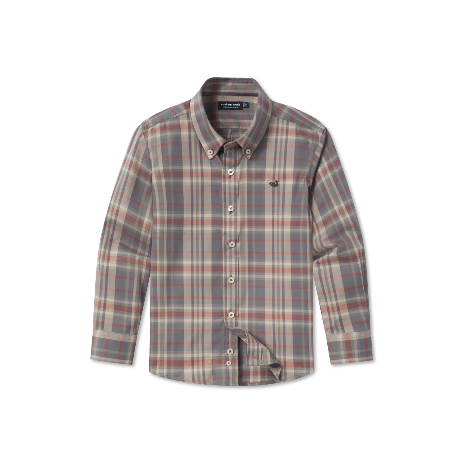 Youth Blanco Plaid Dress Shirt