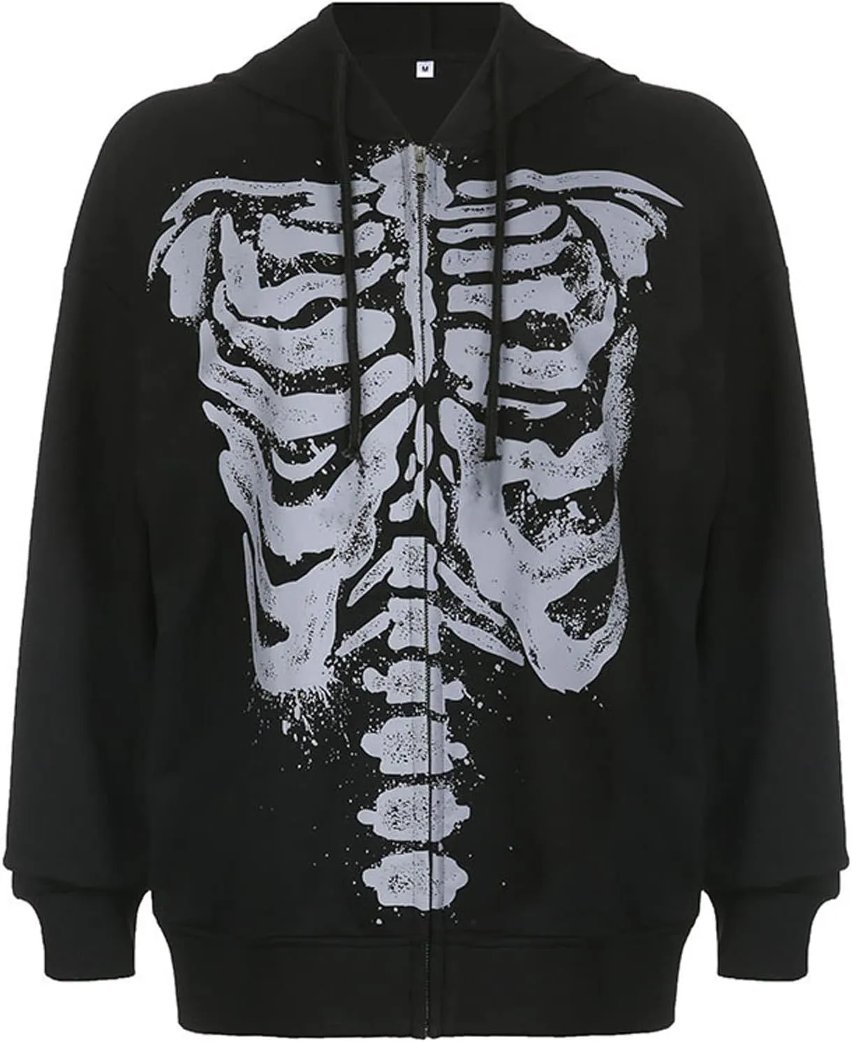 Yuemengxuan Womens Y2K Zipper Hoodie Long Sleeve Sweatshirt Harajuku Punk Grunge Tops Oversized Vintage Streetwear
