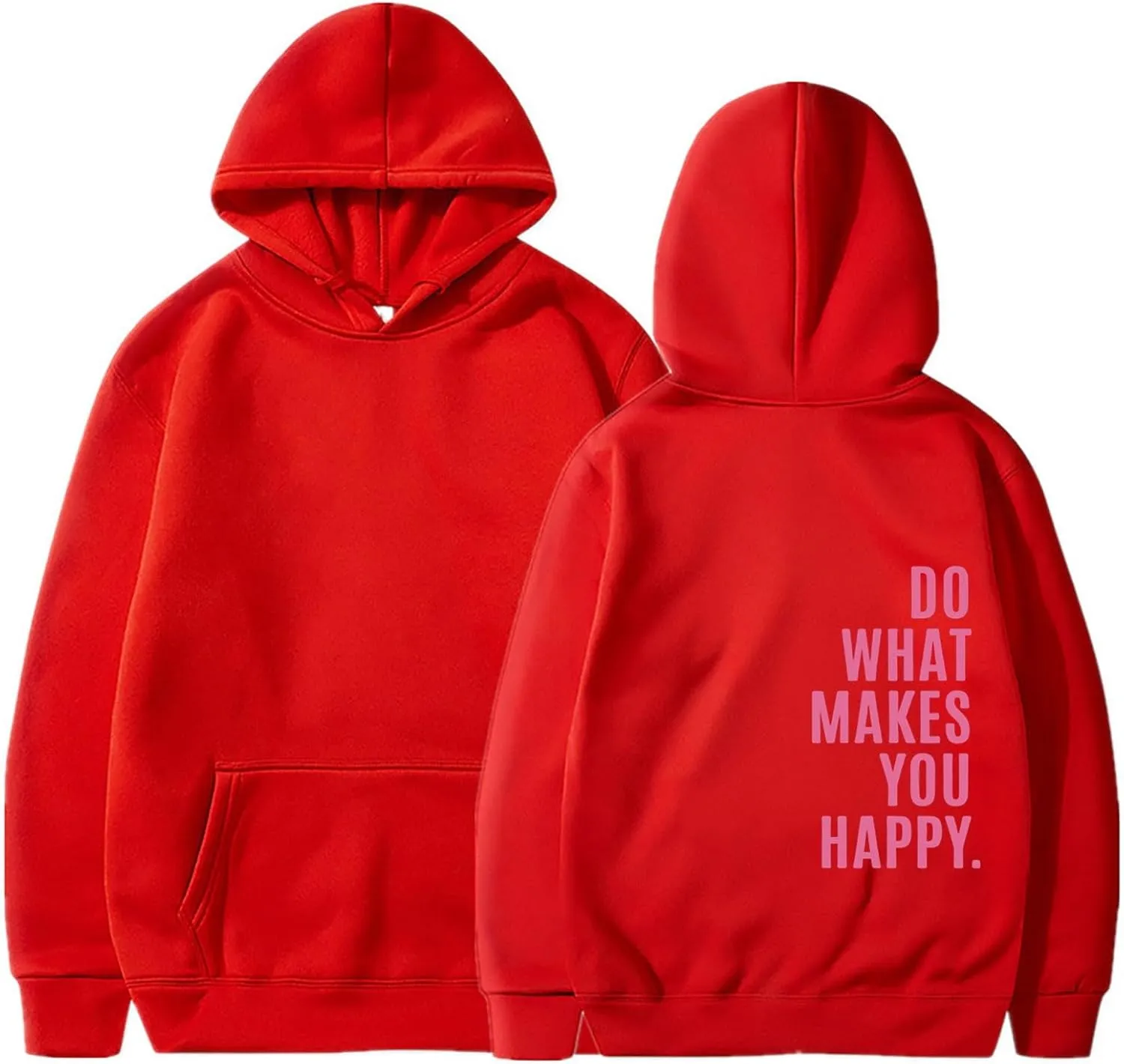 YUHGODO Women Oversized Hoodie Long Sleeve Letter Print Casual Drawstring Cute Preppy Pullover Sweatshirts for Teen Girls