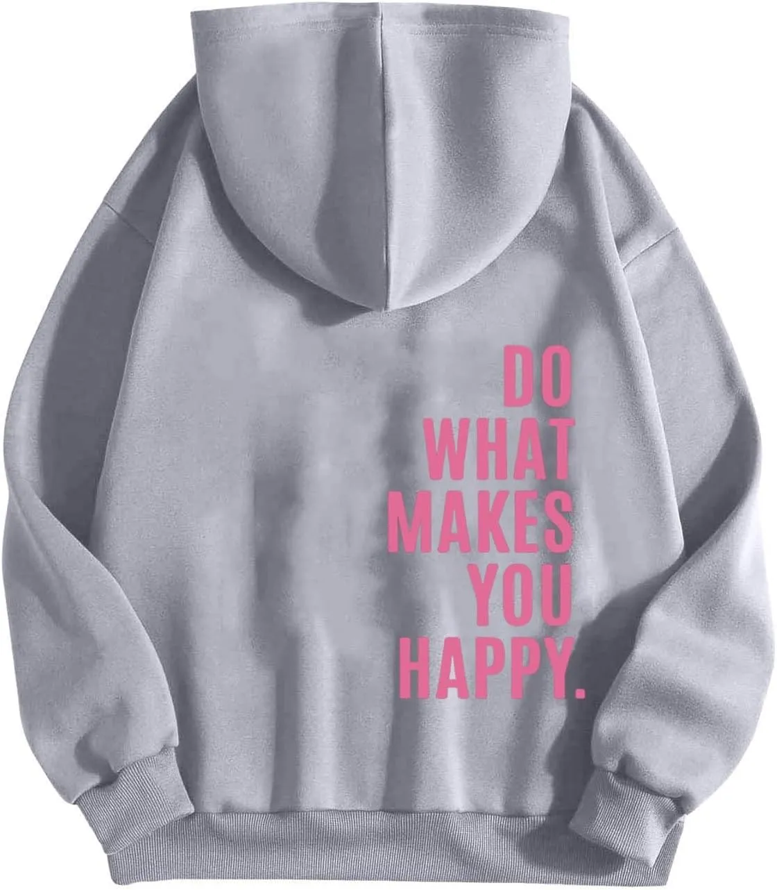 YUHGODO Women Oversized Hoodie Long Sleeve Letter Print Casual Drawstring Cute Preppy Pullover Sweatshirts for Teen Girls