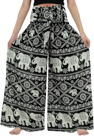 ZYXTIM Novelty African Print Wide Leg Lounge Pants for Women,Loose Fit Boho Hippie Summer Casual Pants with Pocket